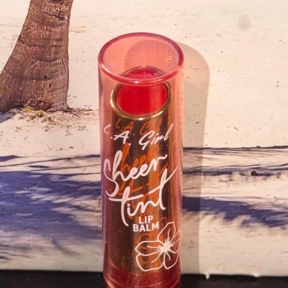 LA Girl Sheer Tint Lip Balm Sheer Berry Red Tinted Moisturizer Floral
